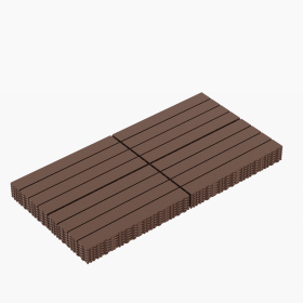 11.81"x11.81"x0.79"Grey & Brown Colors - Stylish Interlocking Flooring (Color: Brown)